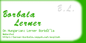 borbala lerner business card